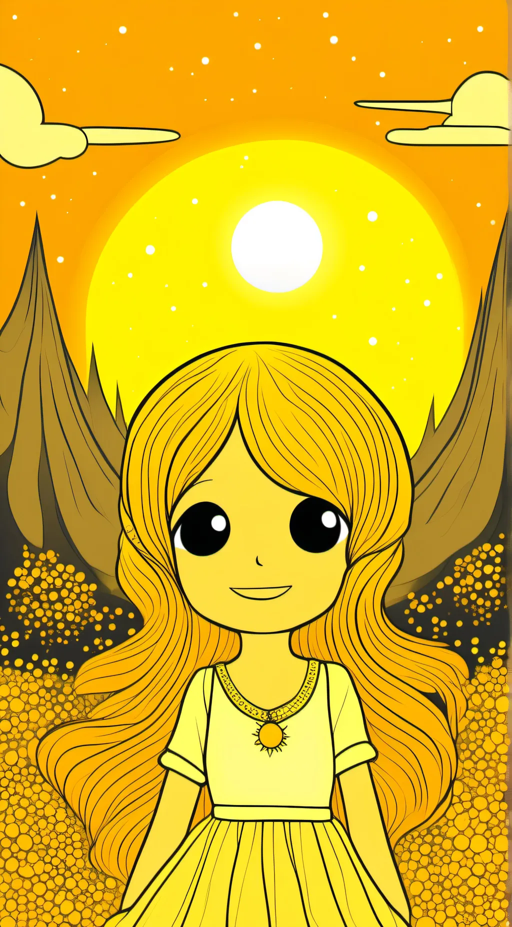 ai character: sun moon and luna background