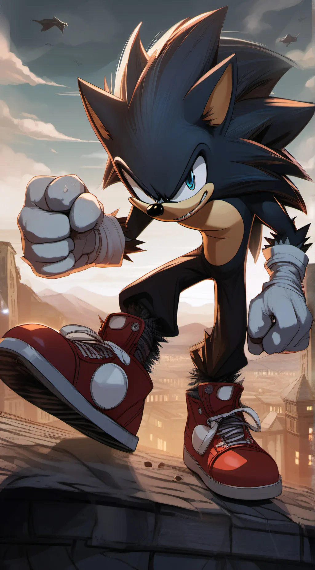 ai character: sonic(werehog) background