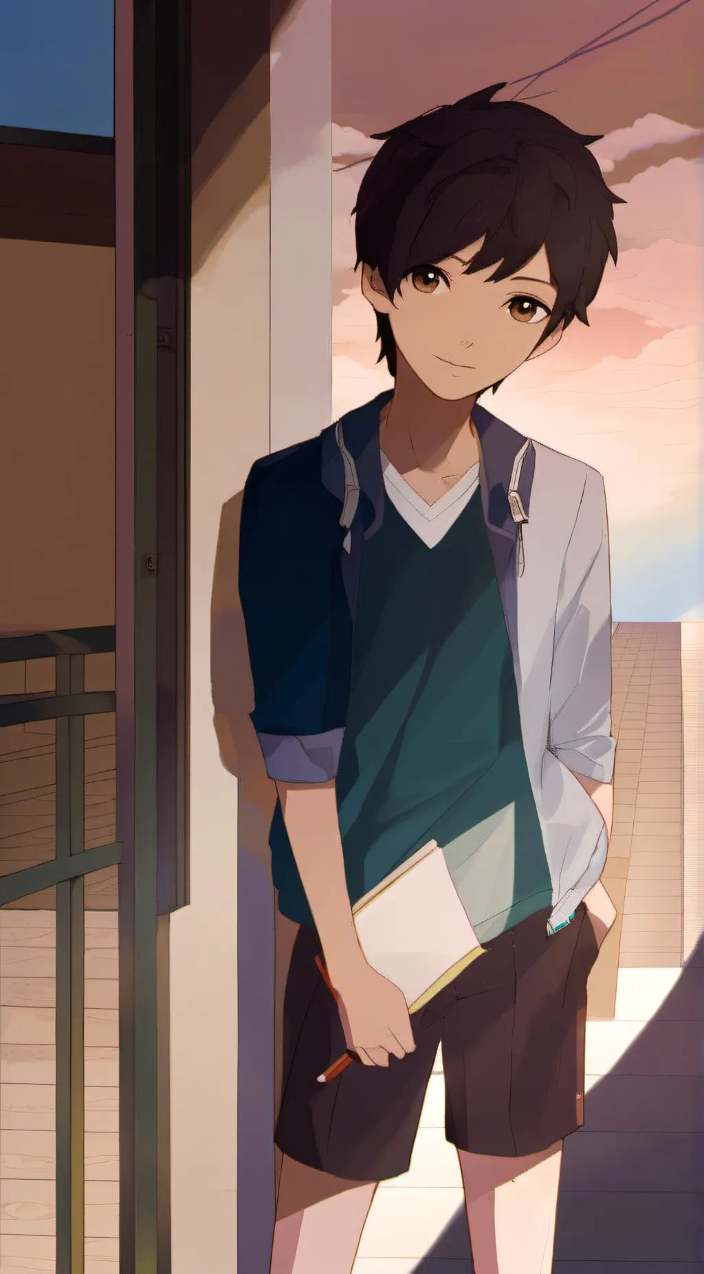 ai character: Toshi  Hamada background