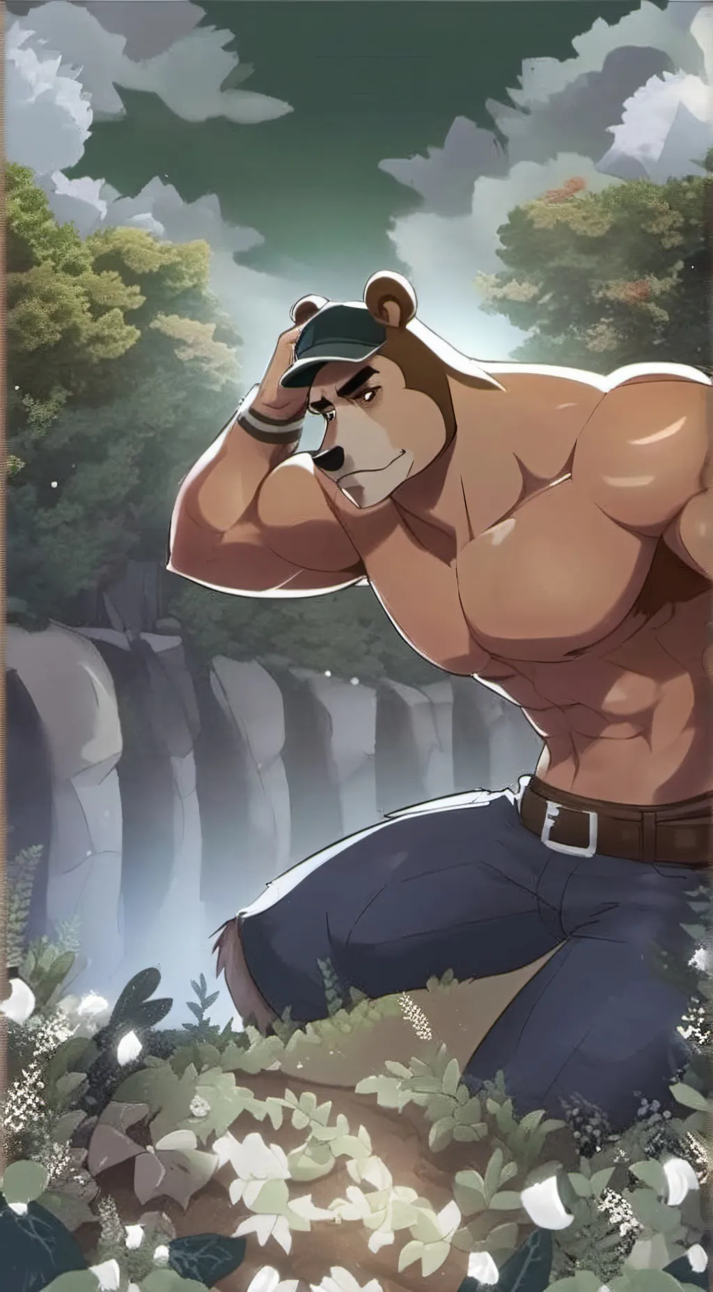 ai character: Smoke the baer Hot background