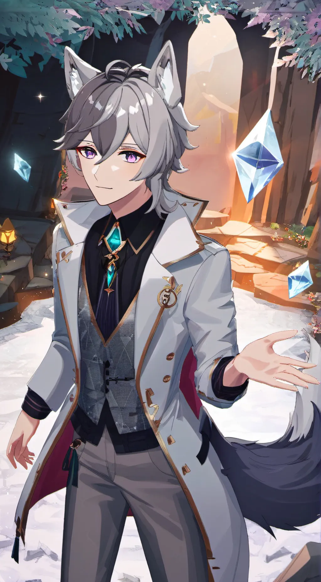 ai character: Silver the Wolf background