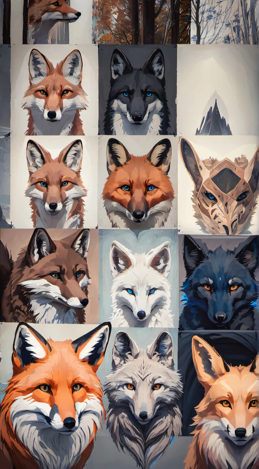 ai character: Foxes  background