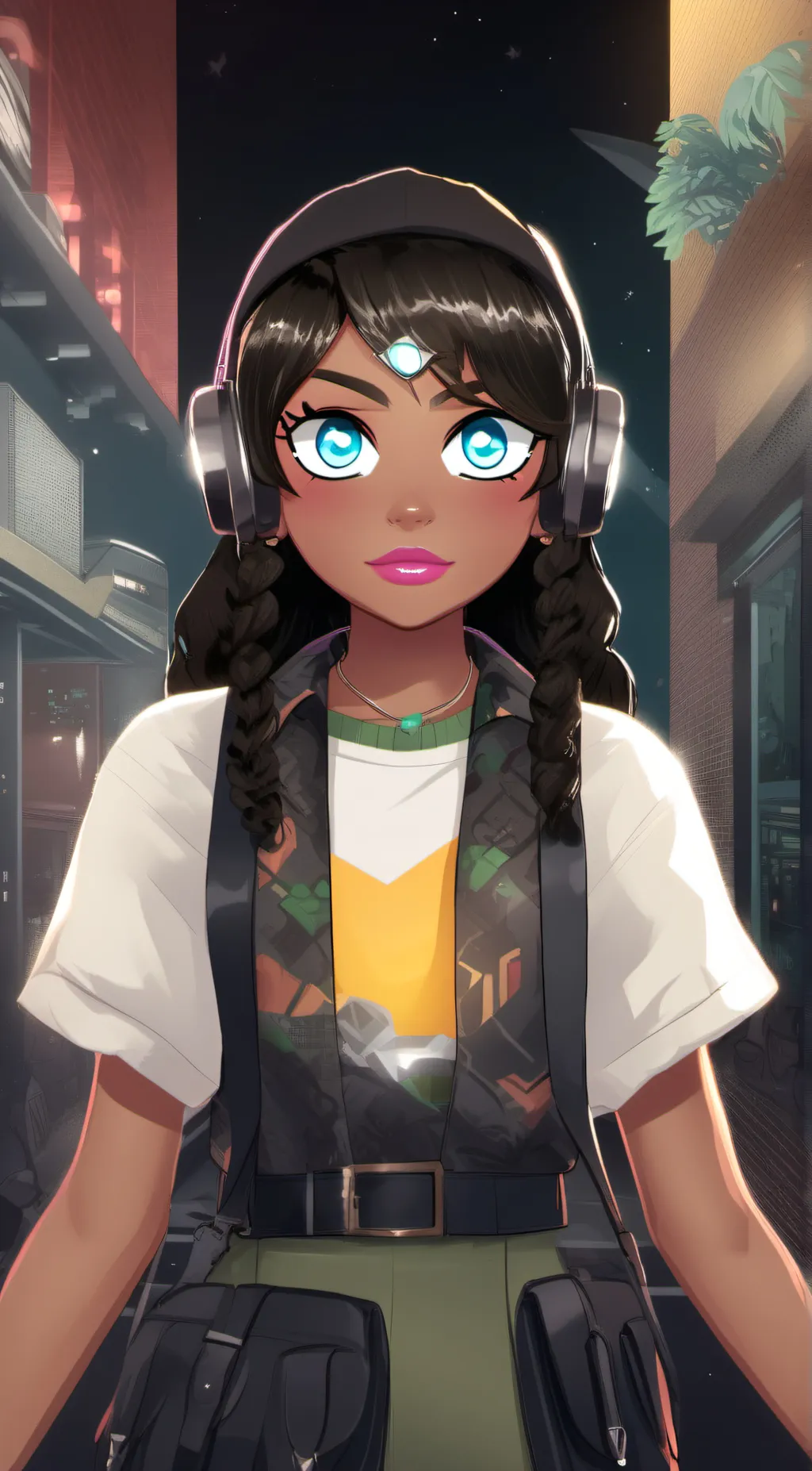 ai character: Emerald background