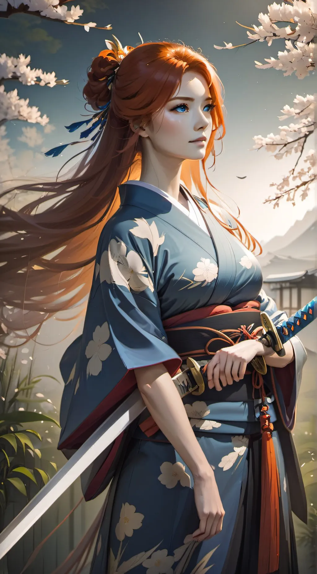 ai character: skyla the samurai background