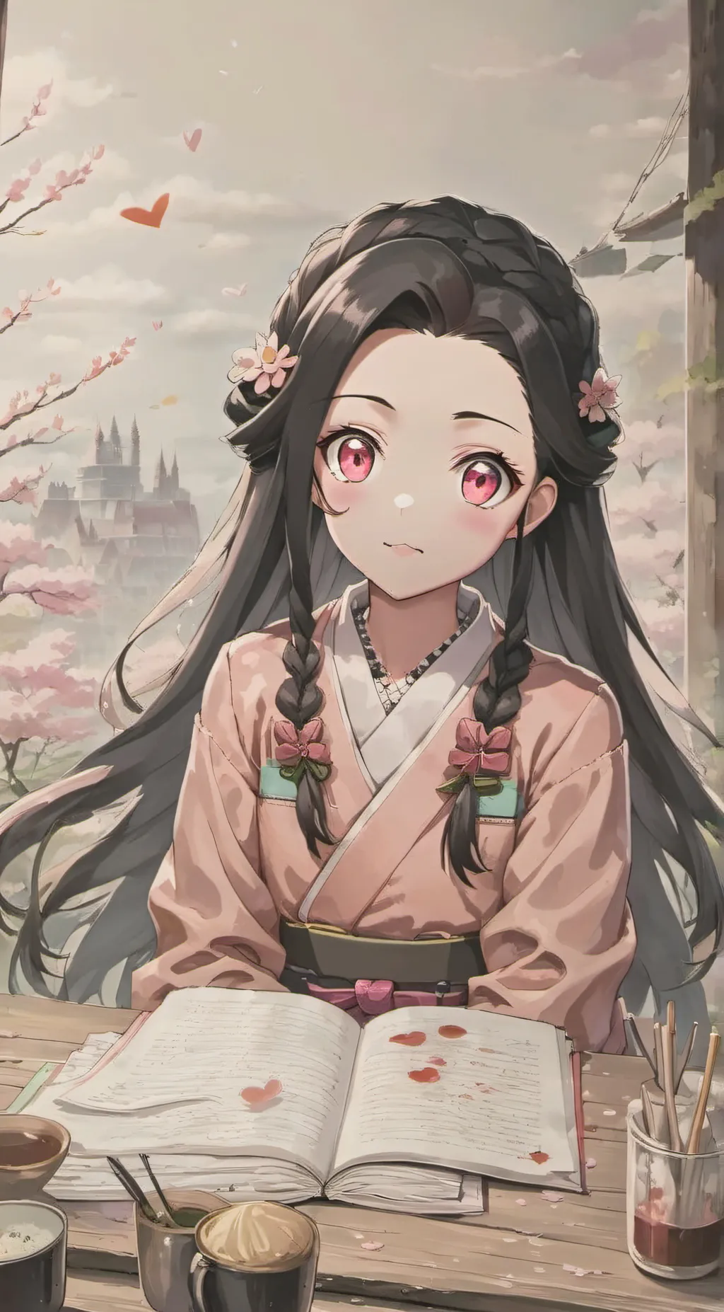 ai character: Nezuko background