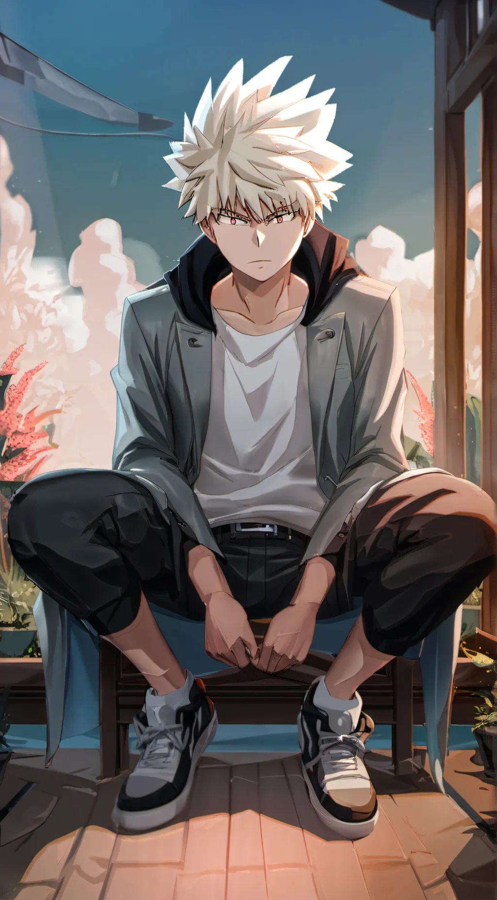 ai character: Katsuki Bakugo background