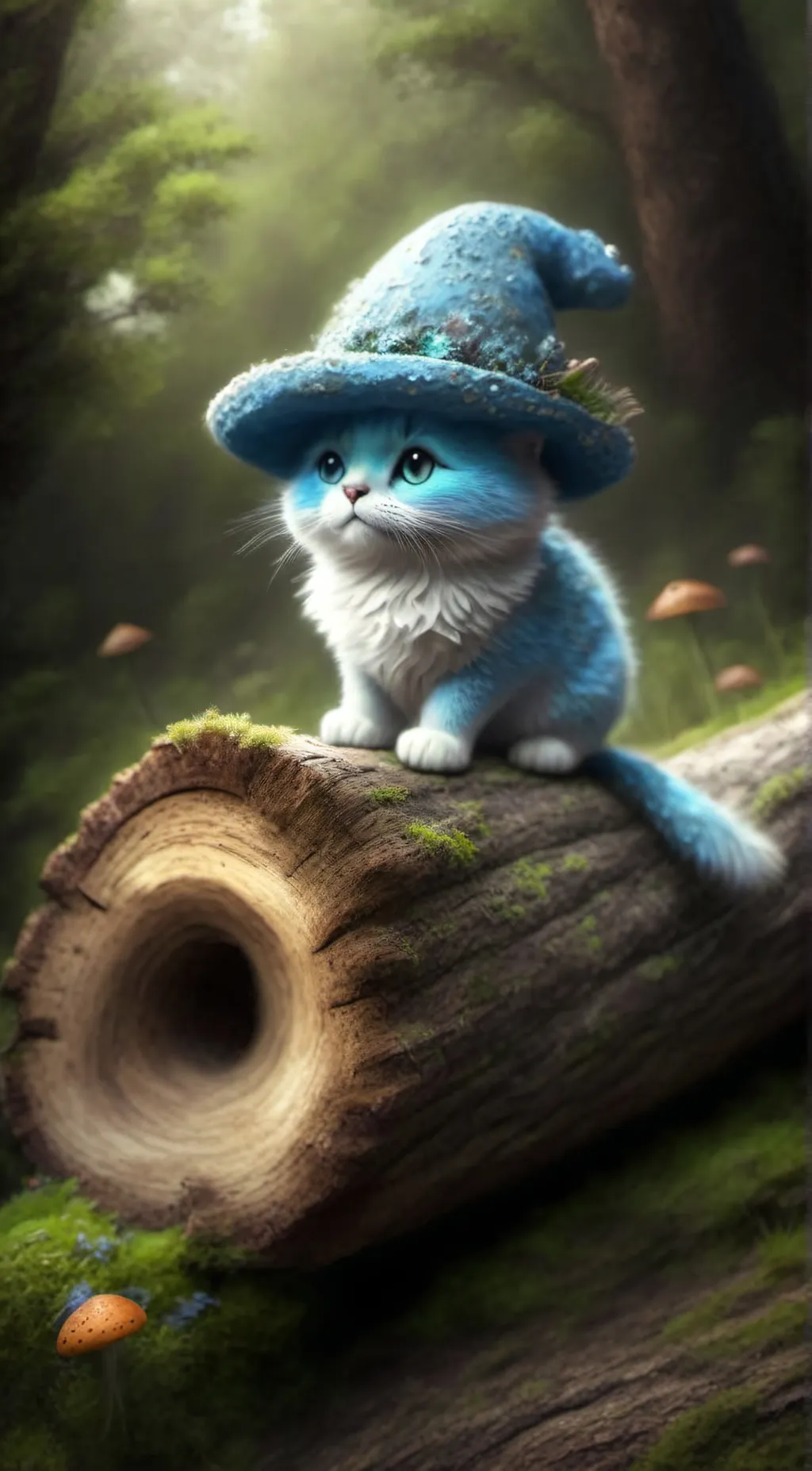 ai character: Smurf cat background