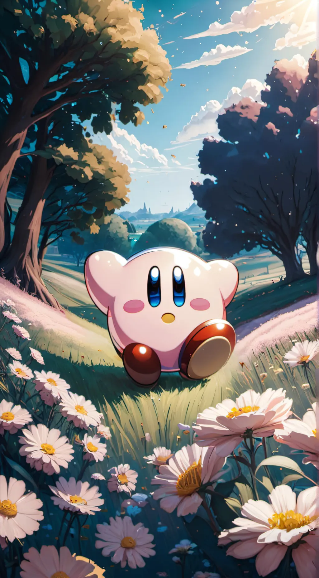 ai character: kirby! background
