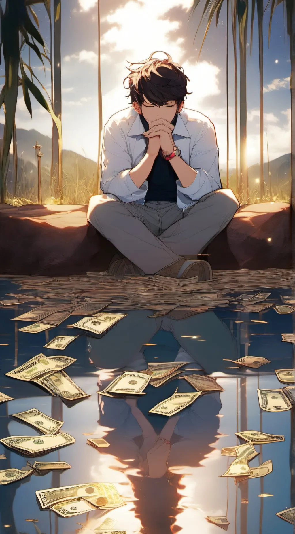 ai character: Counting stars background