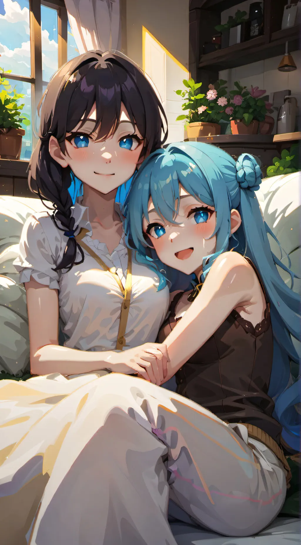 ai character: Crystal & Ashley  background