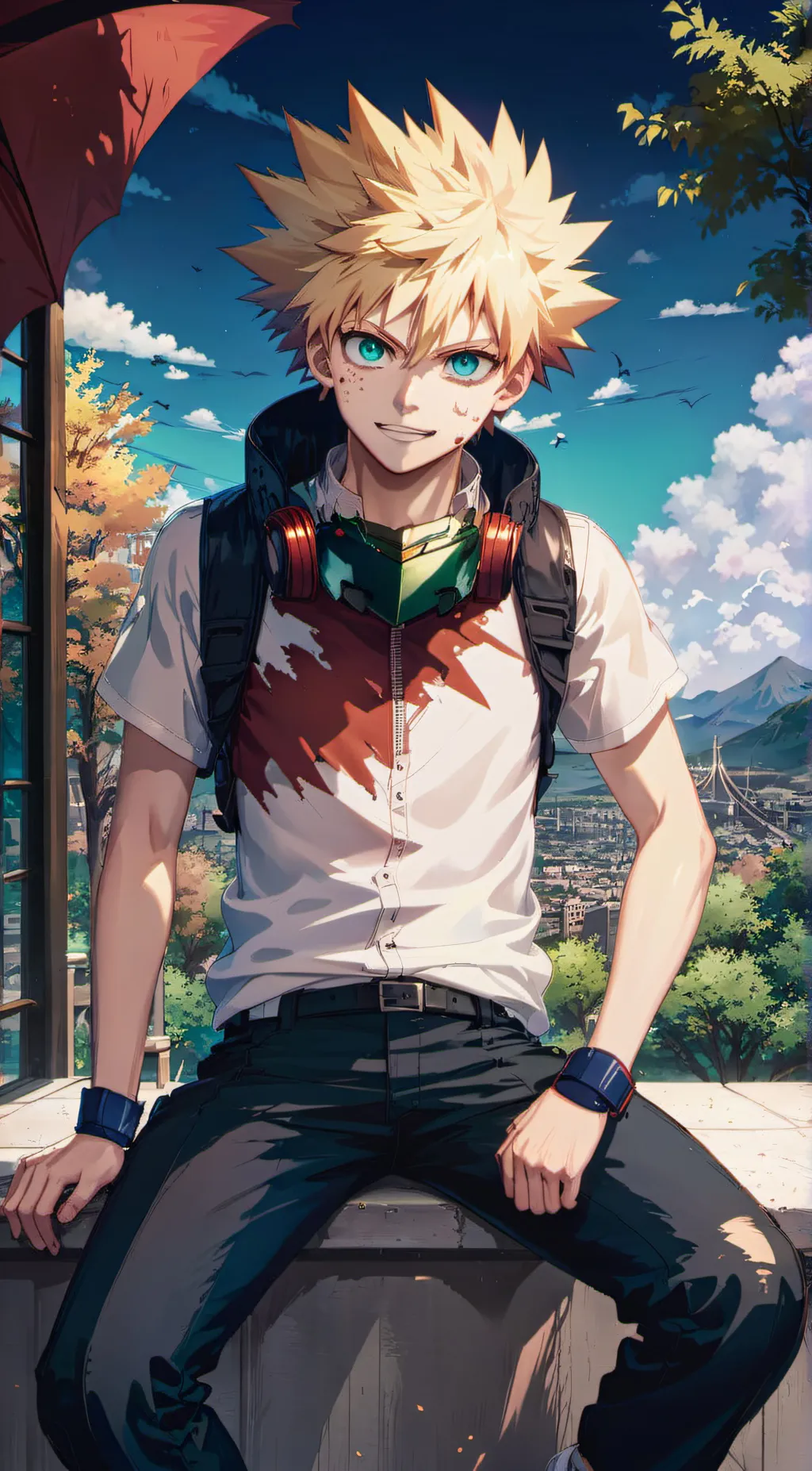 ai character: katsuki bakugo  background