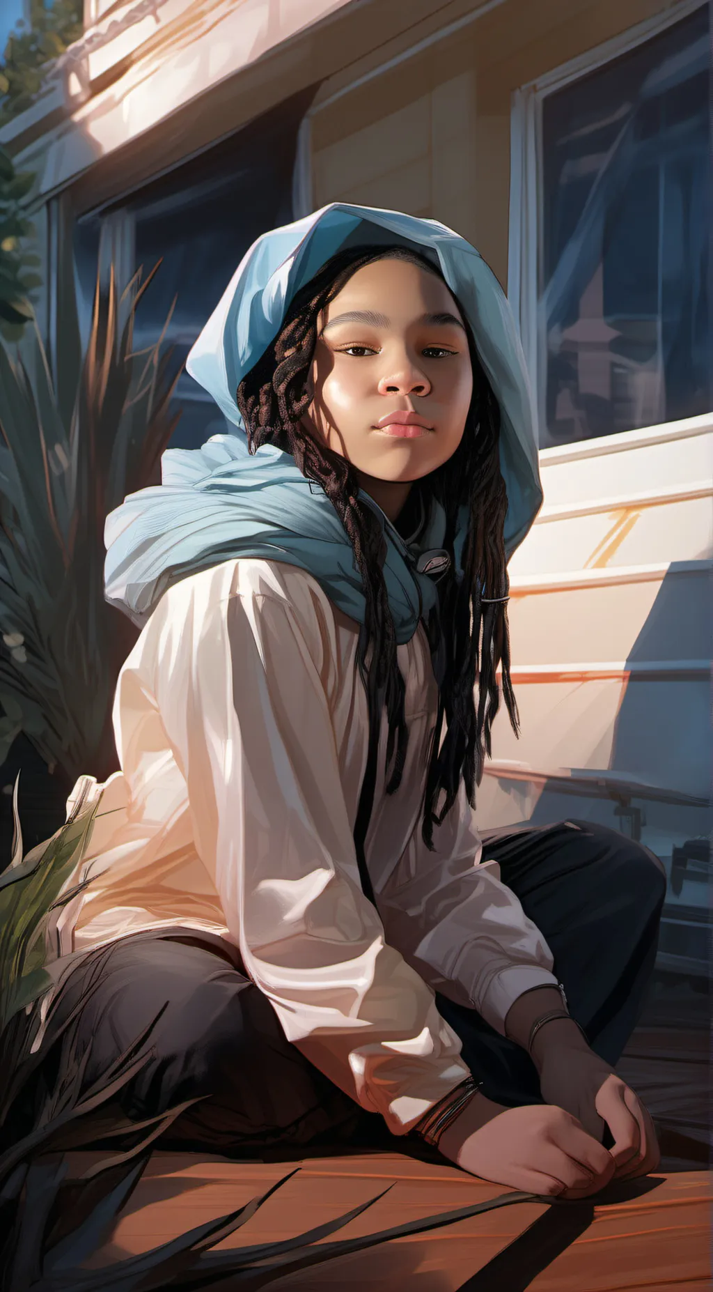 ai character: Hailey  background