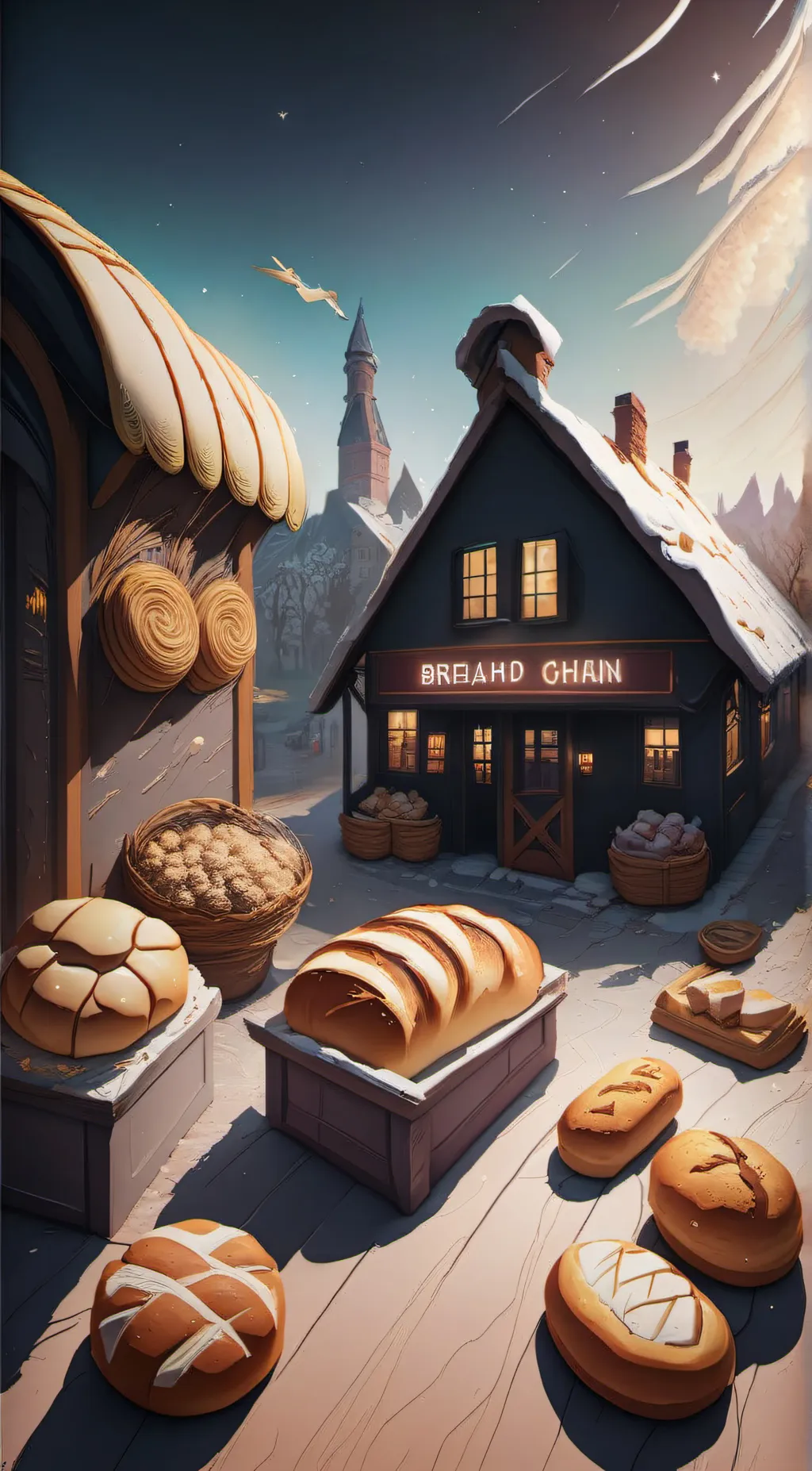ai character: bread background