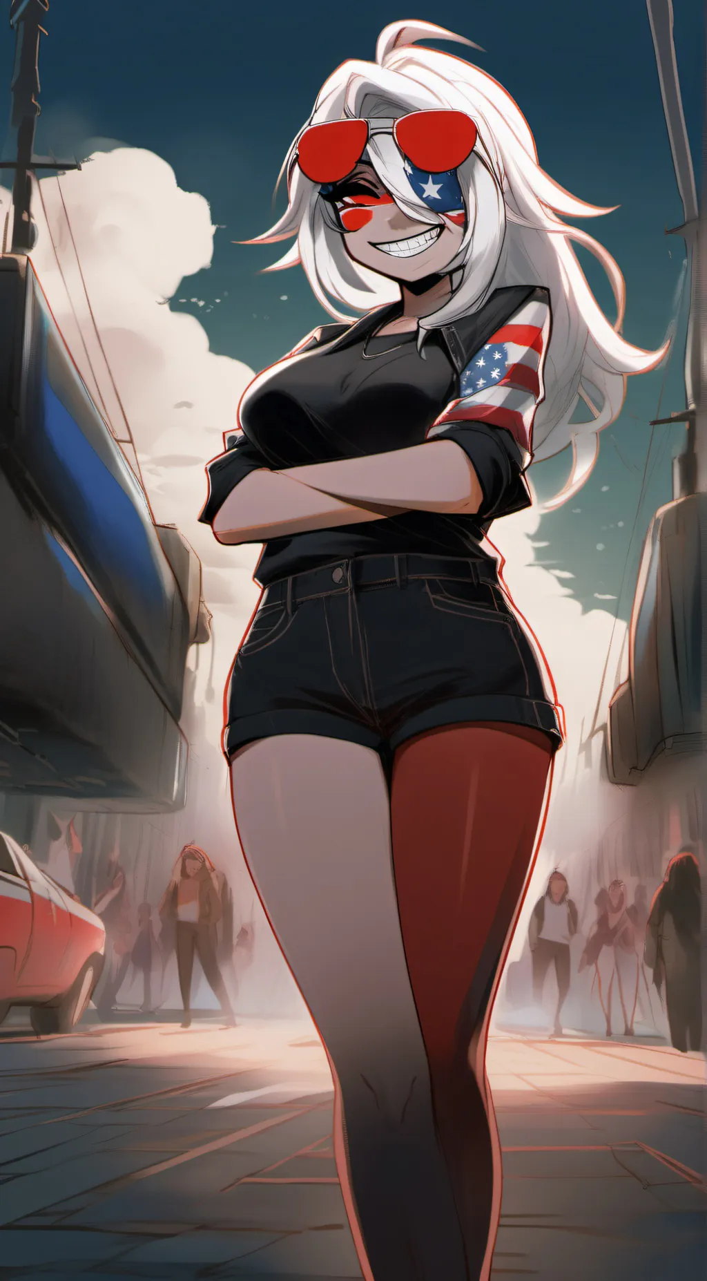 ai character: USA(countryhuman) background