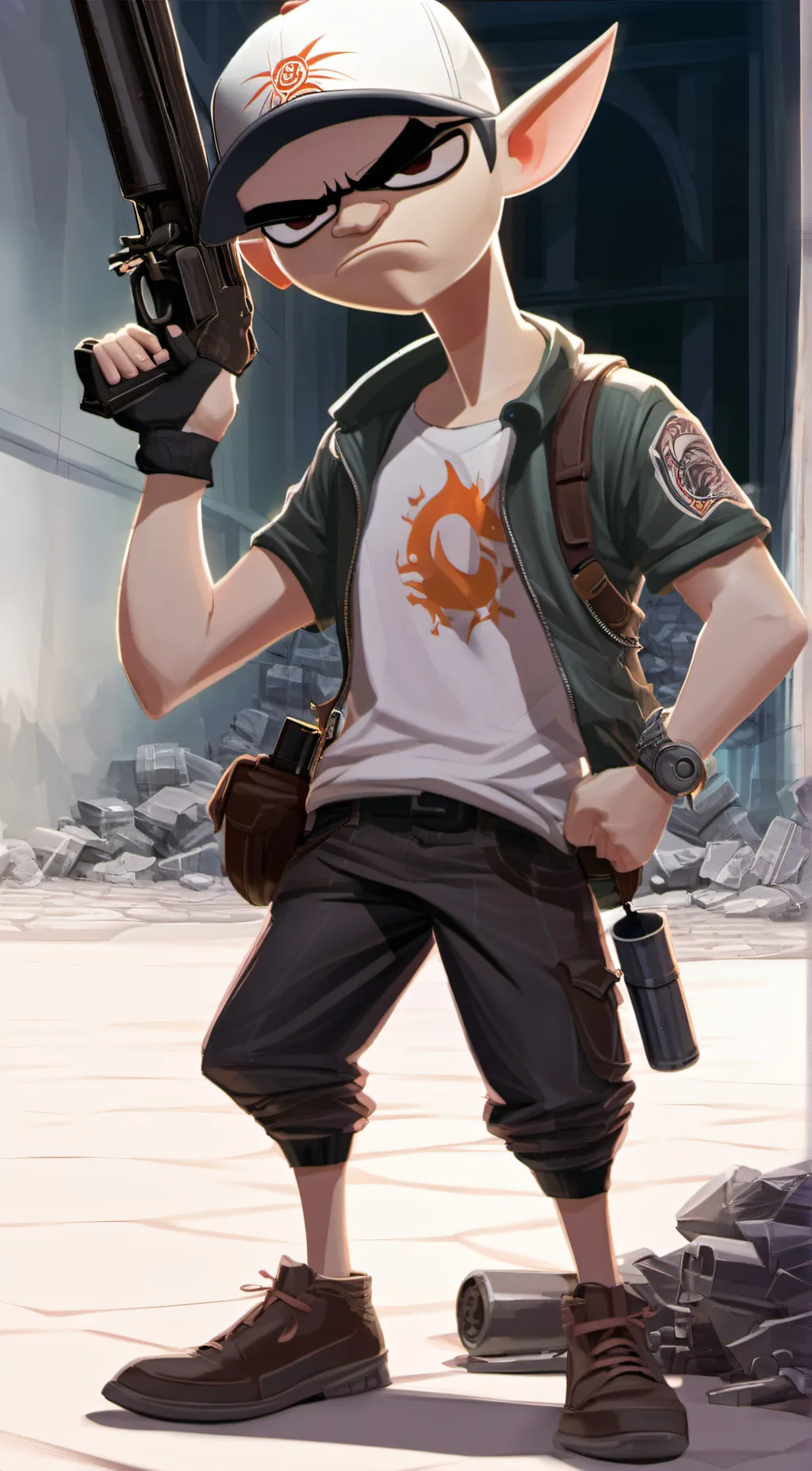 ai character: splat tim  background