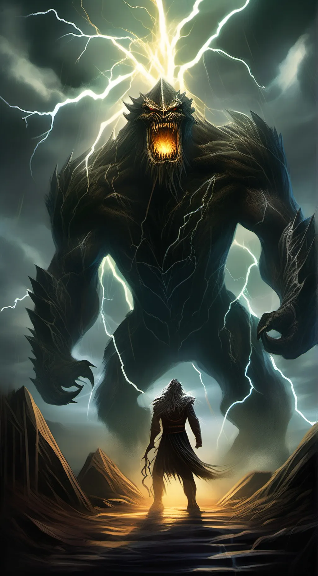 ai character: electric torment  background