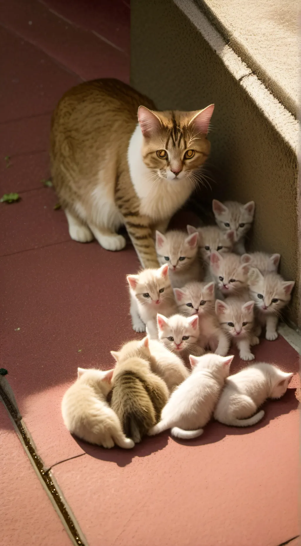 ai character: Mother cat w/ cat  background