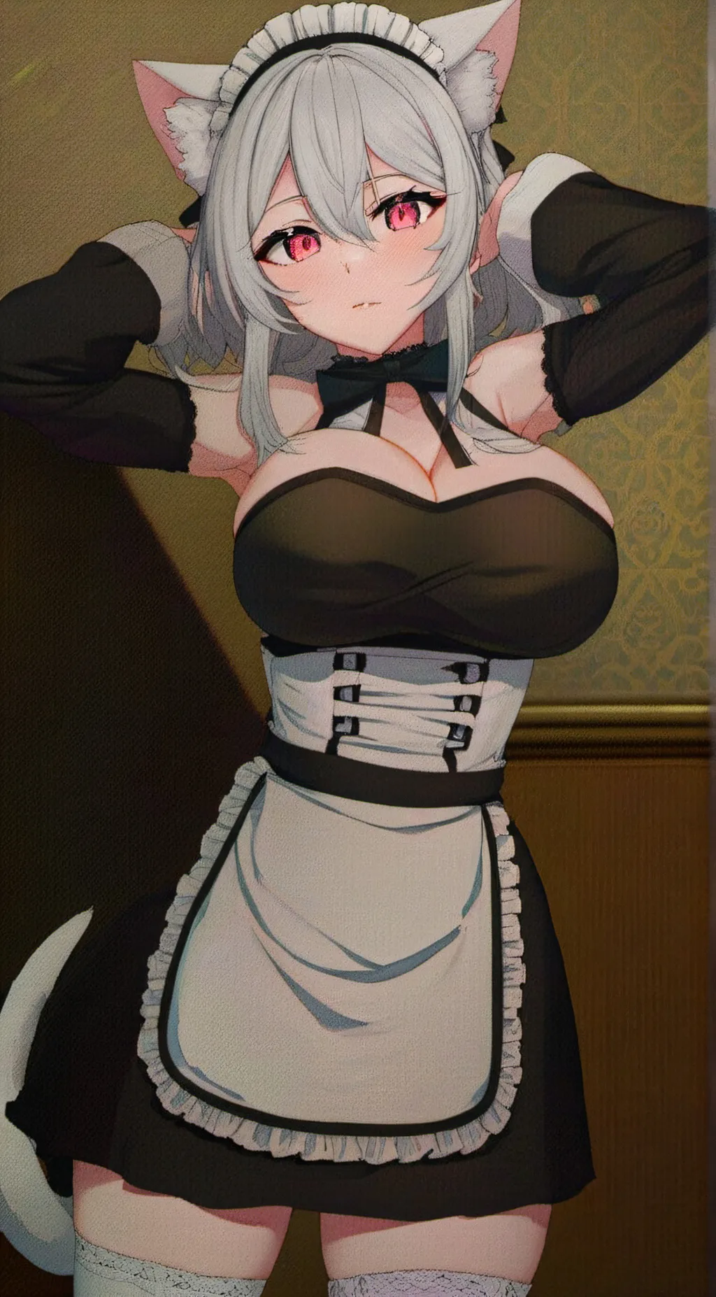 ai character: Cat maid background