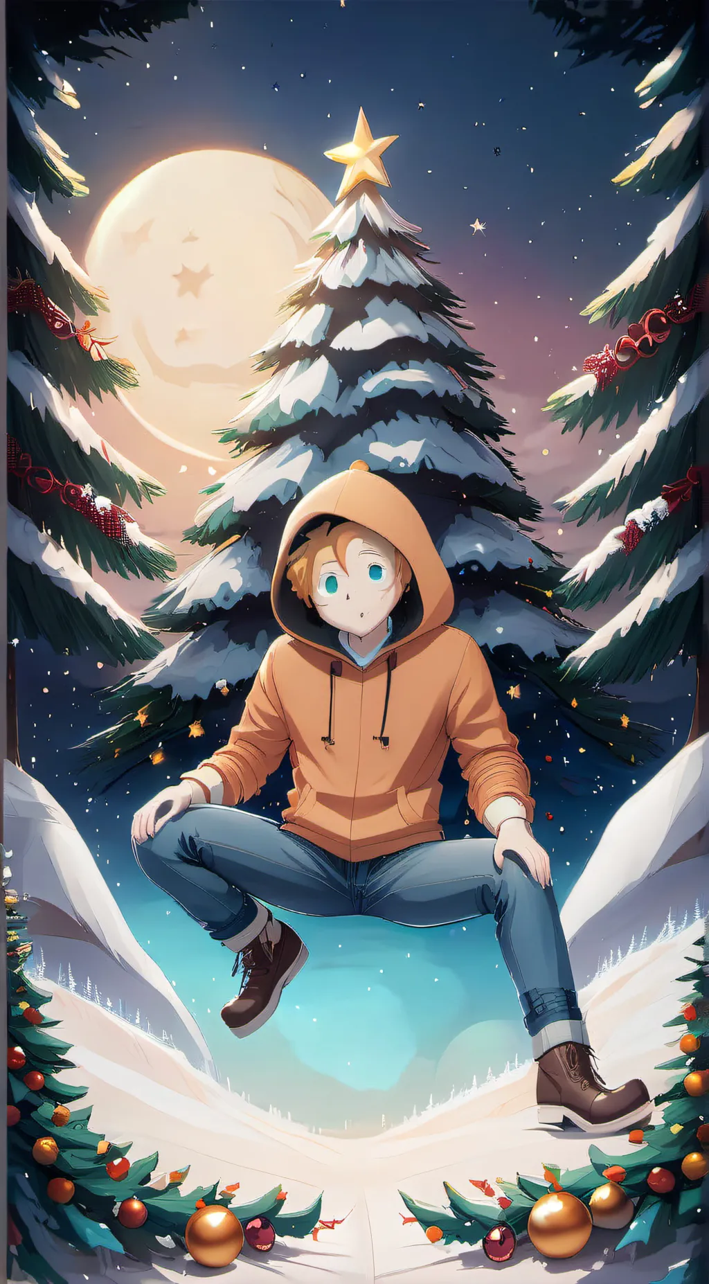 ai character: Christmas Kenny background