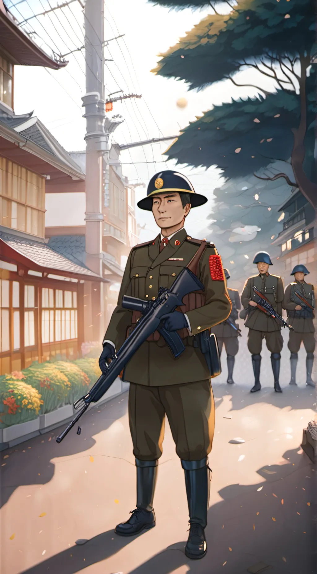 ai character: A Japanese Police  background