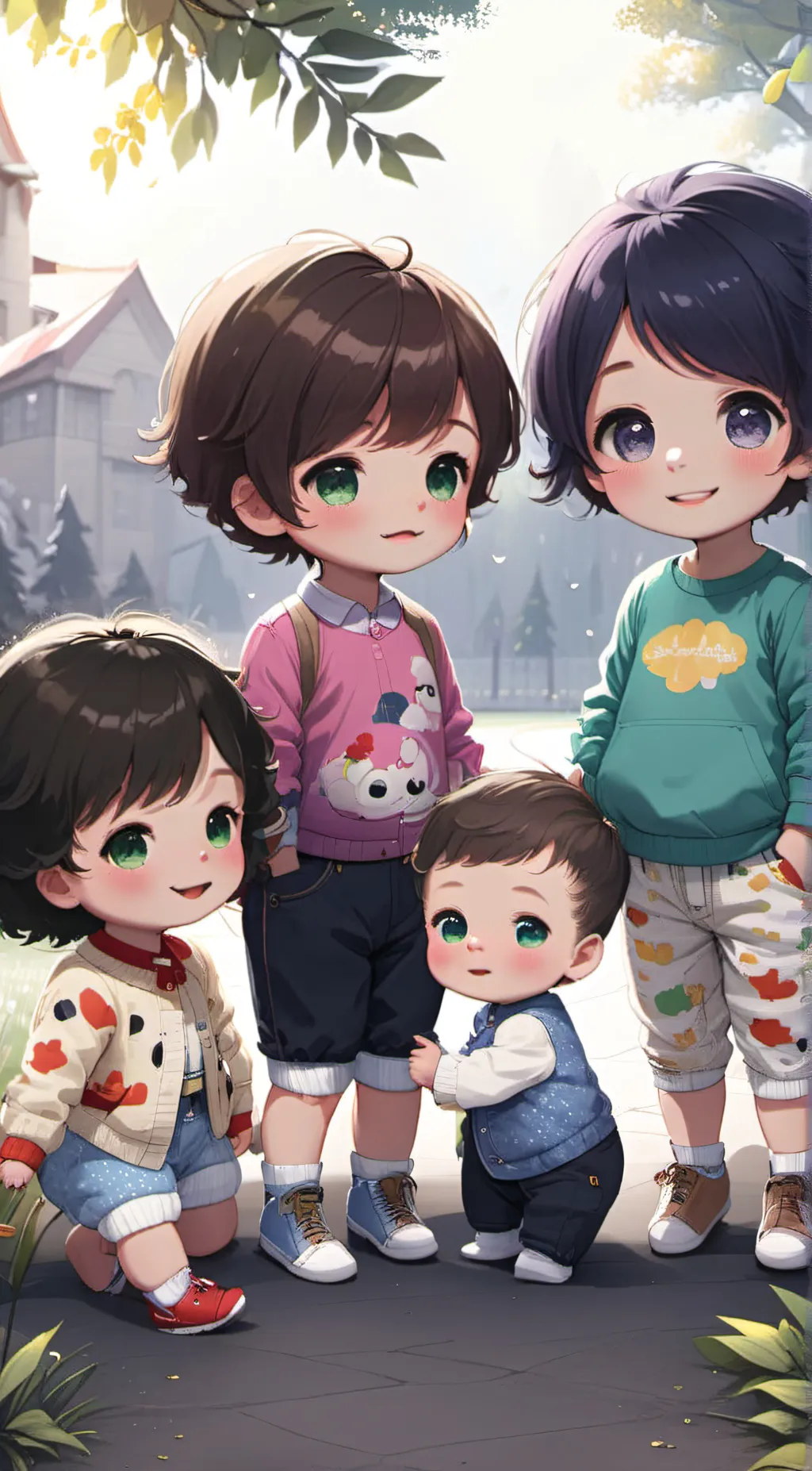 ai character: Alice and Ellie  background