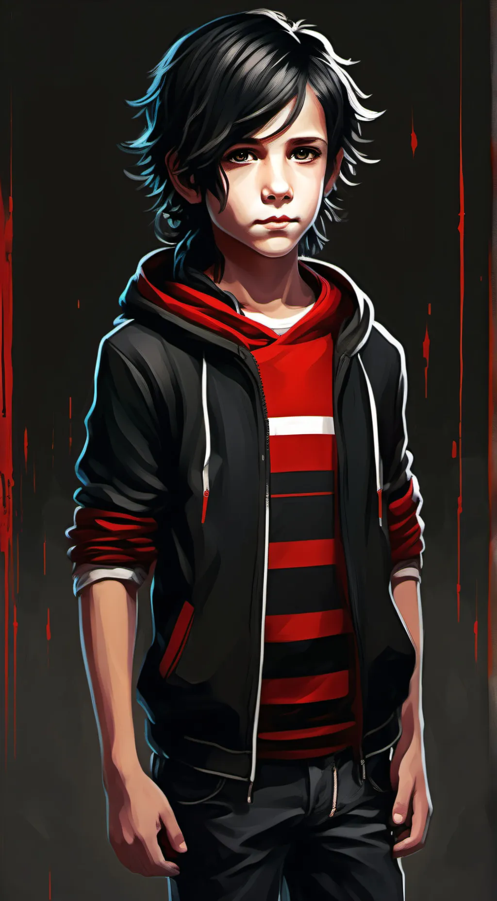 ai character: boy in a band background