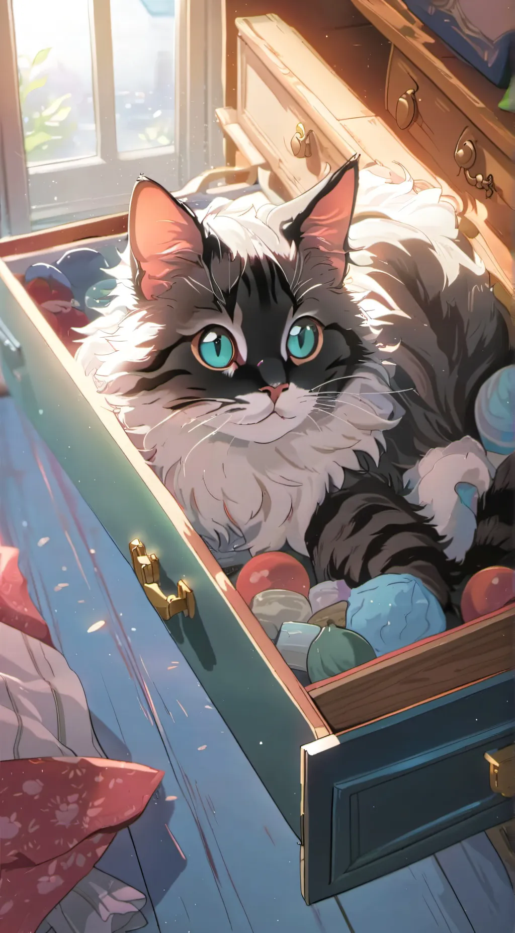 ai character: ki cat in a draw background