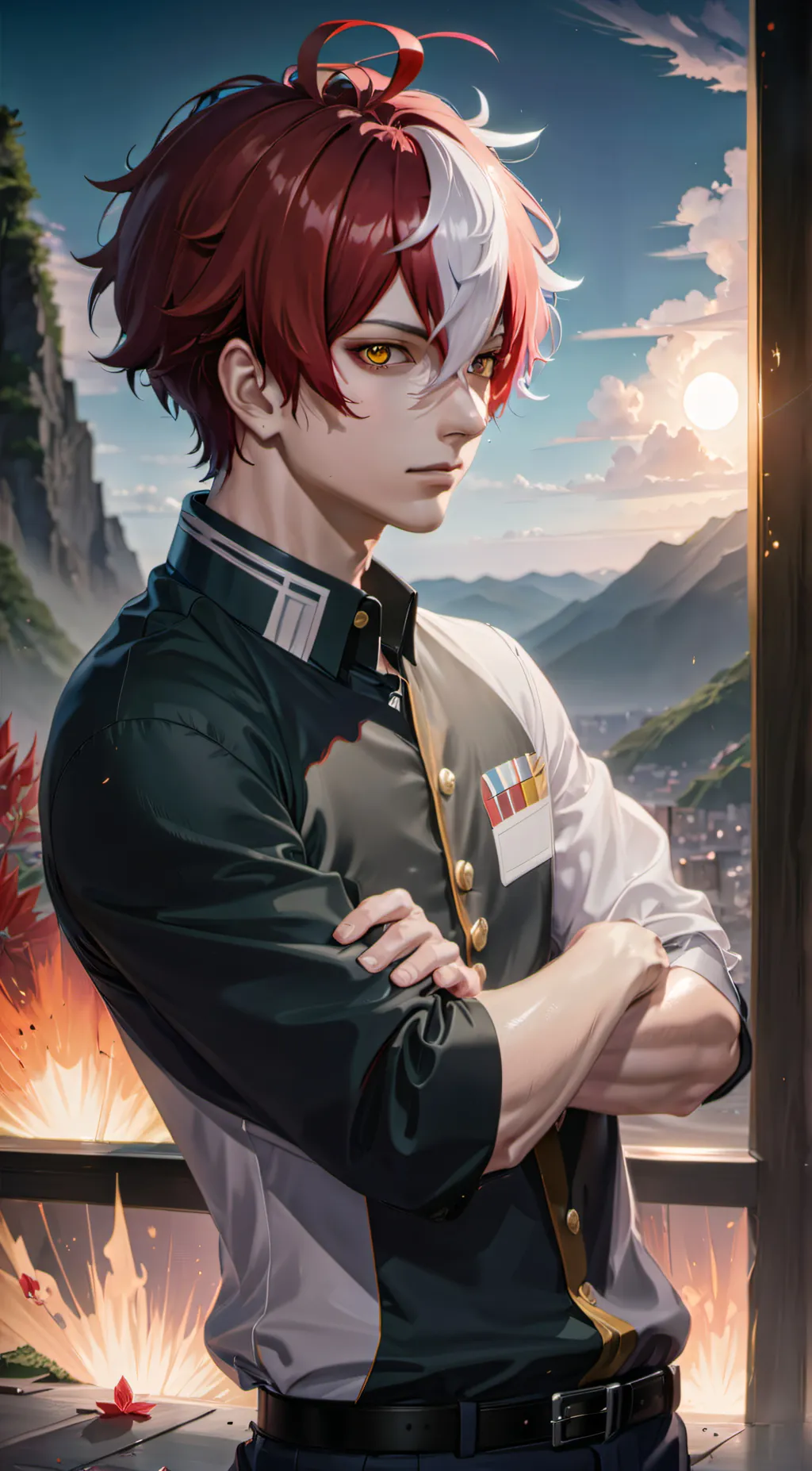 ai character: shoto todoroki  background