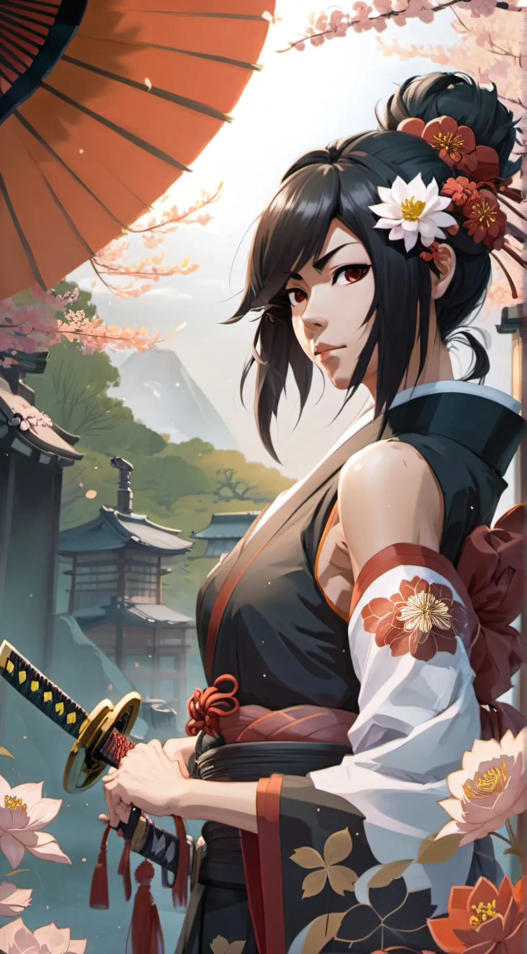 ai character: Hanami background