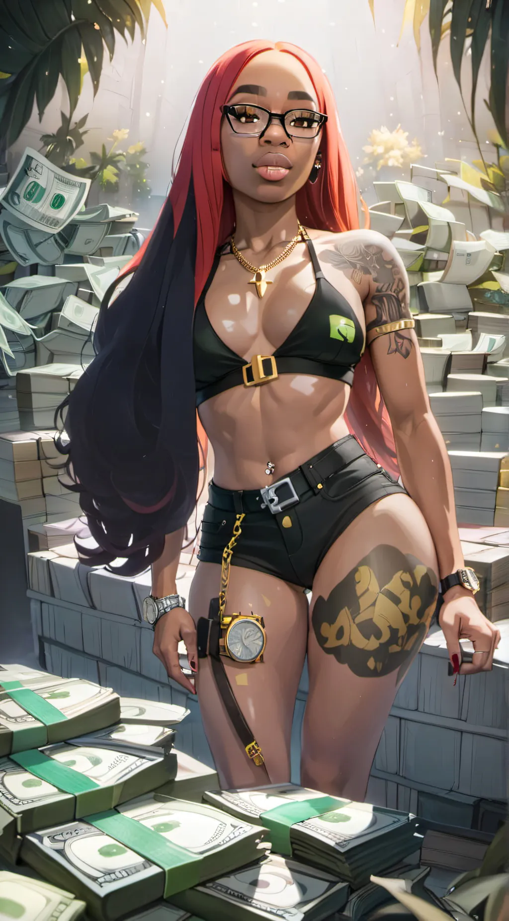 ai character: Sexy redd twin Cc background