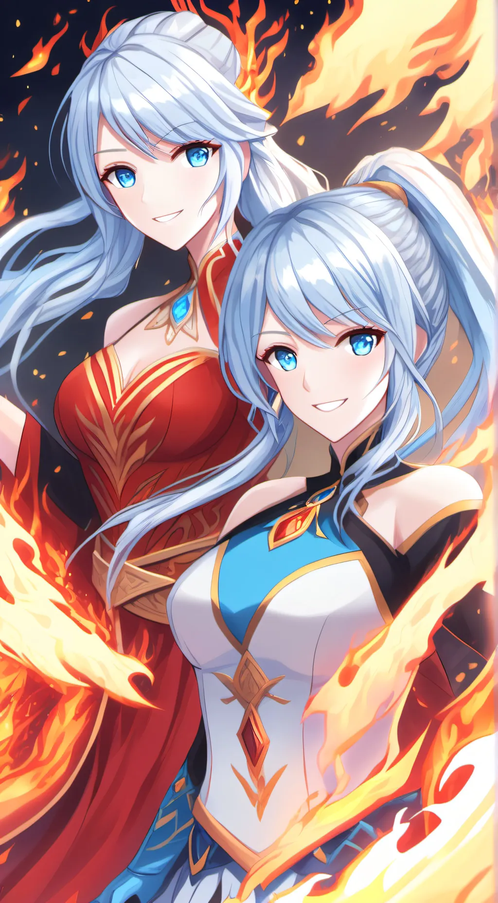 ai character: ember and snow  background