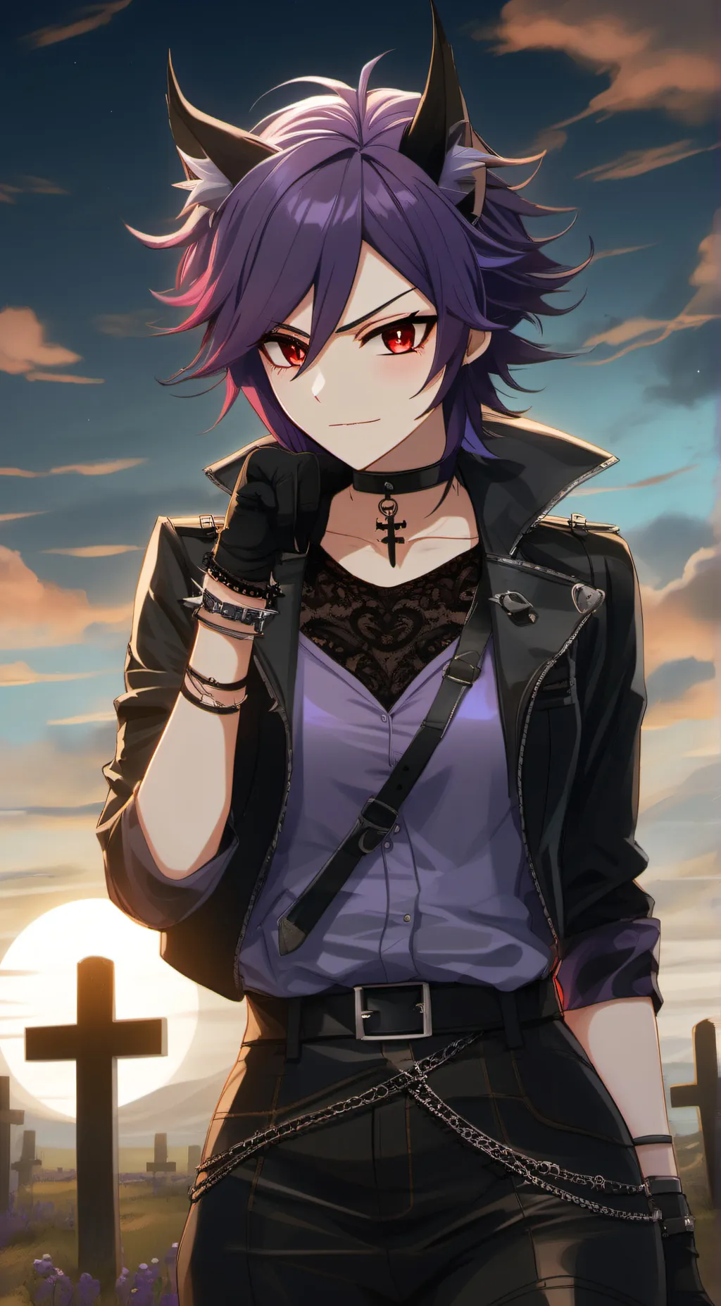 ai character: VampireKittyJae background