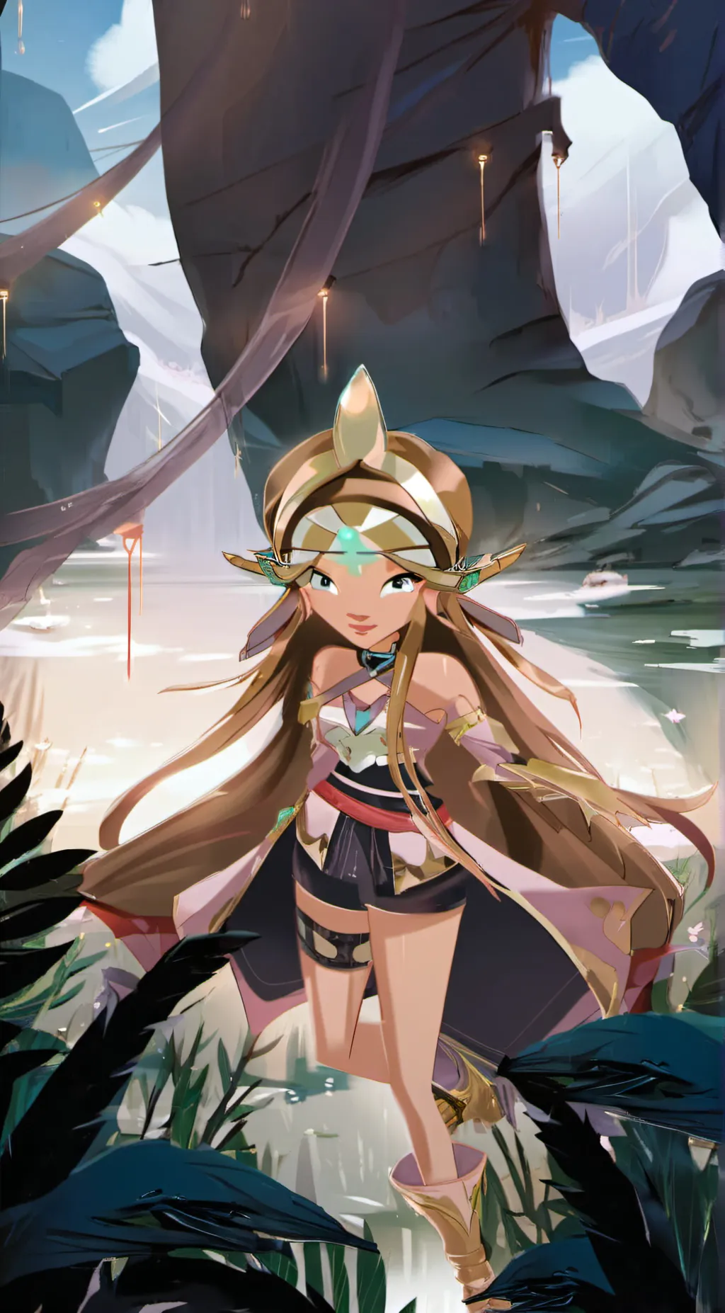 ai character: Flora from winx background