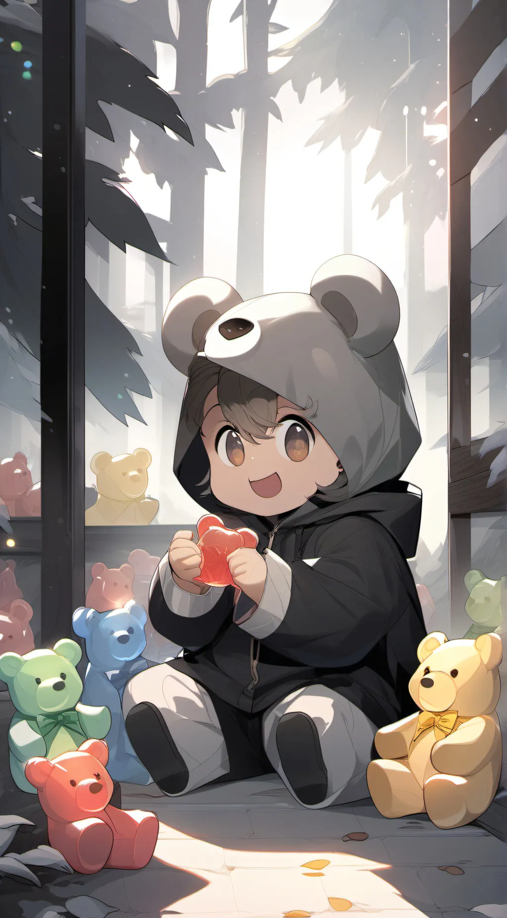 ai character: gummy bear background