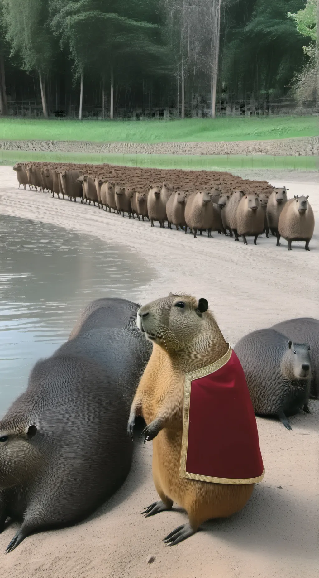 ai character: king capybara background