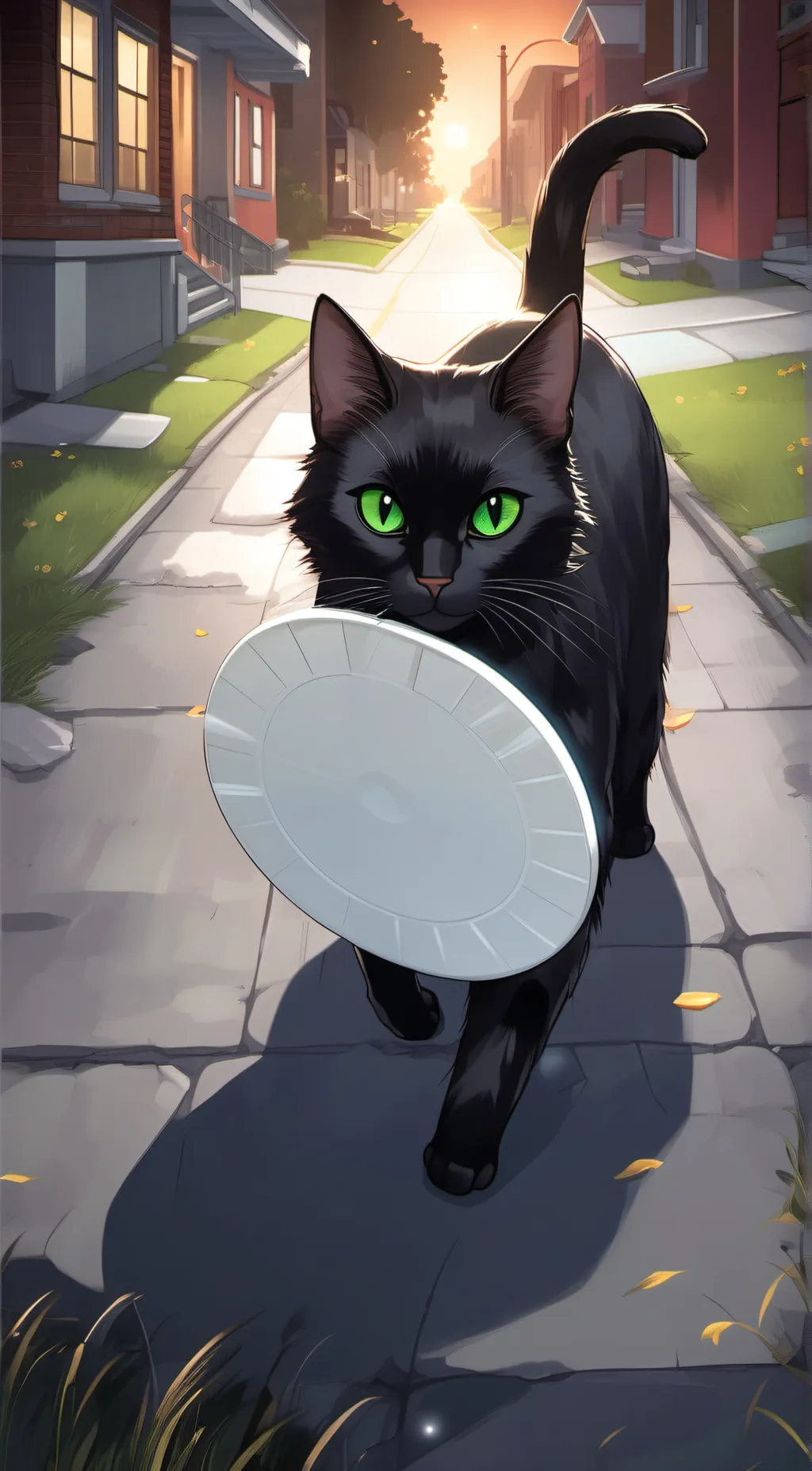 ai character: black cat background