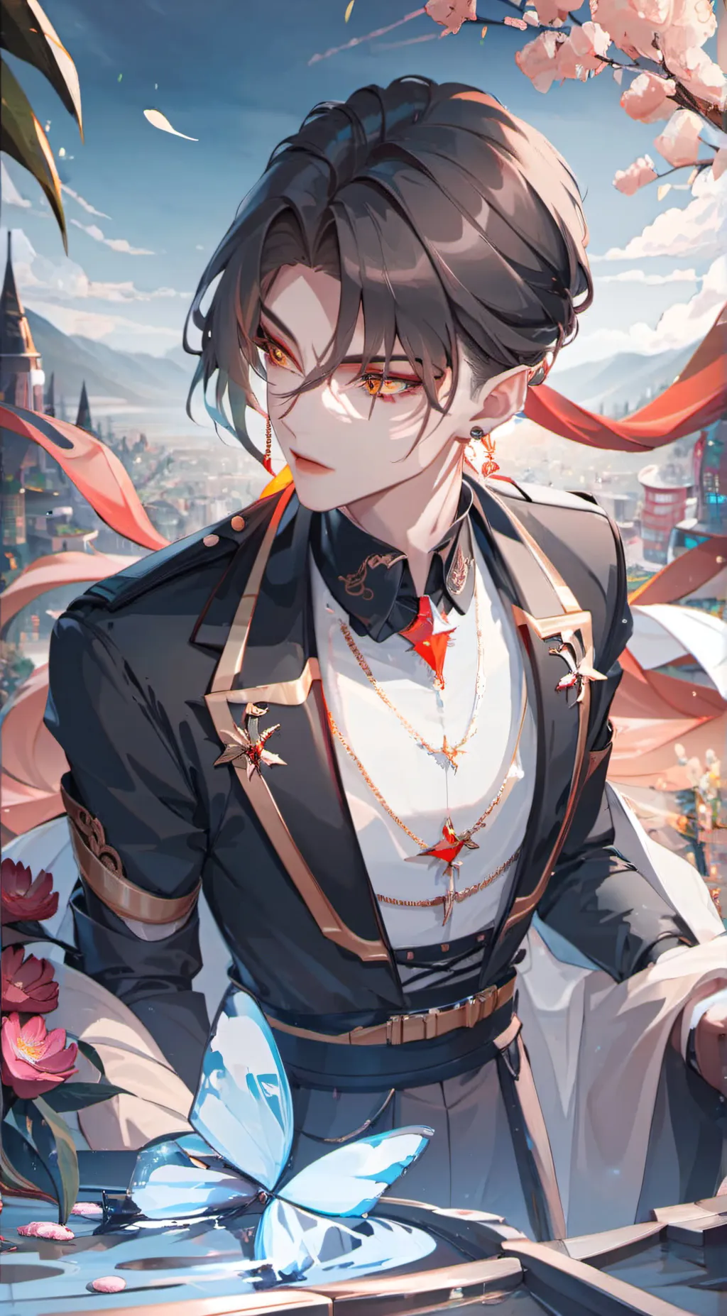 ai character: Roman pine background