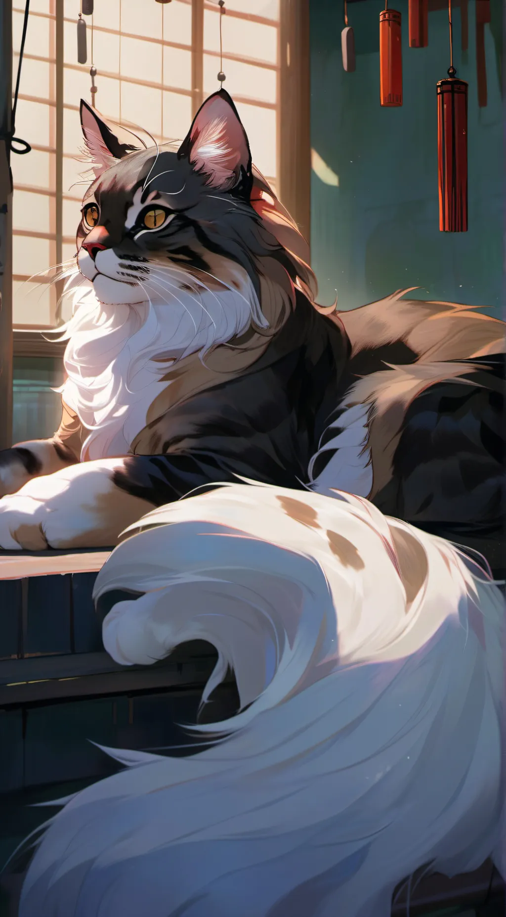 ai character: Maincoon kits background