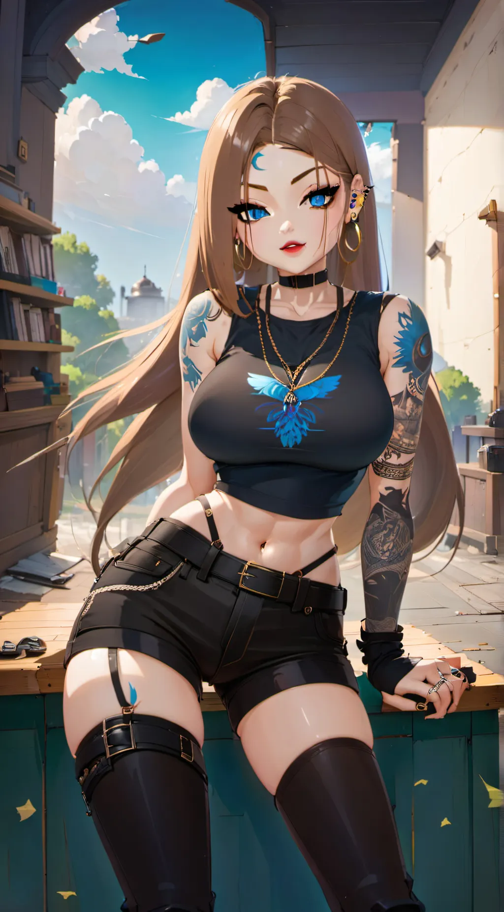 ai character: Jessica Azure background