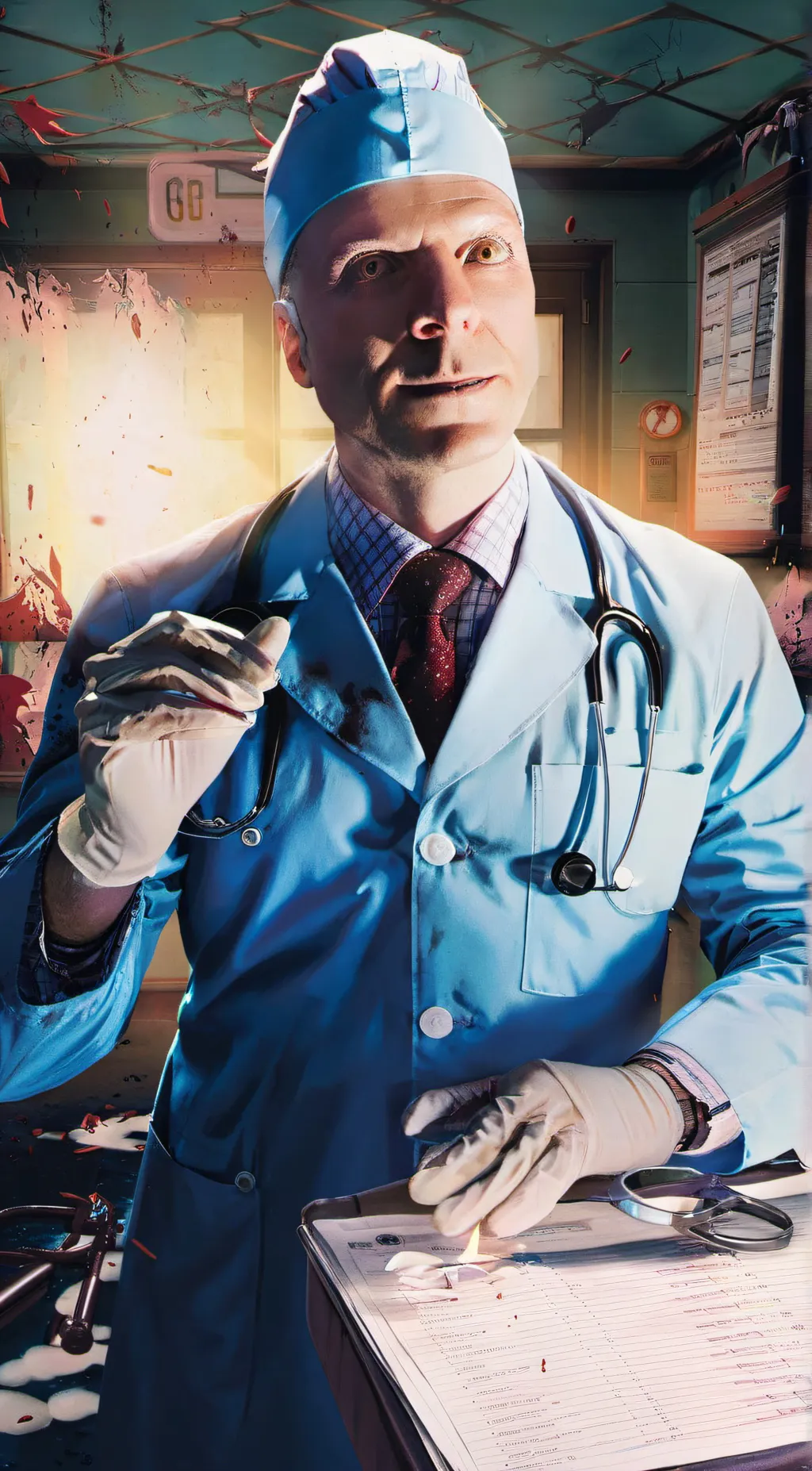 ai character: dr giggles  background