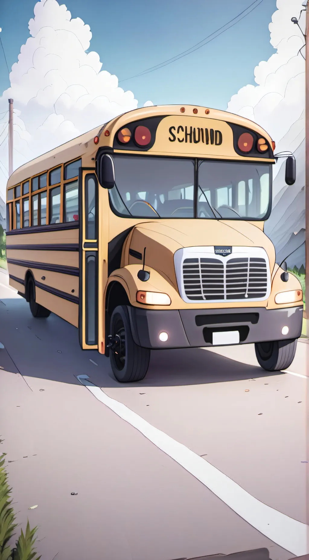 ai character: School Bus Drama 4 background