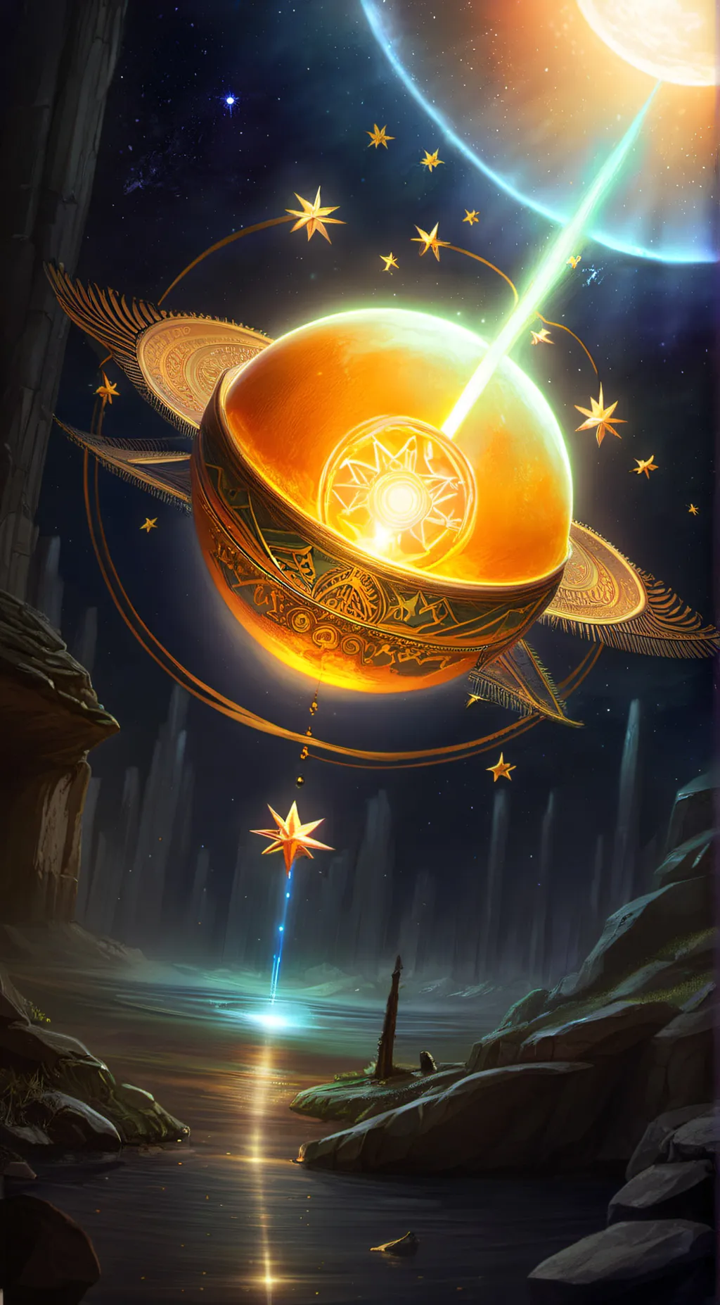 ai character: Sacral healing background