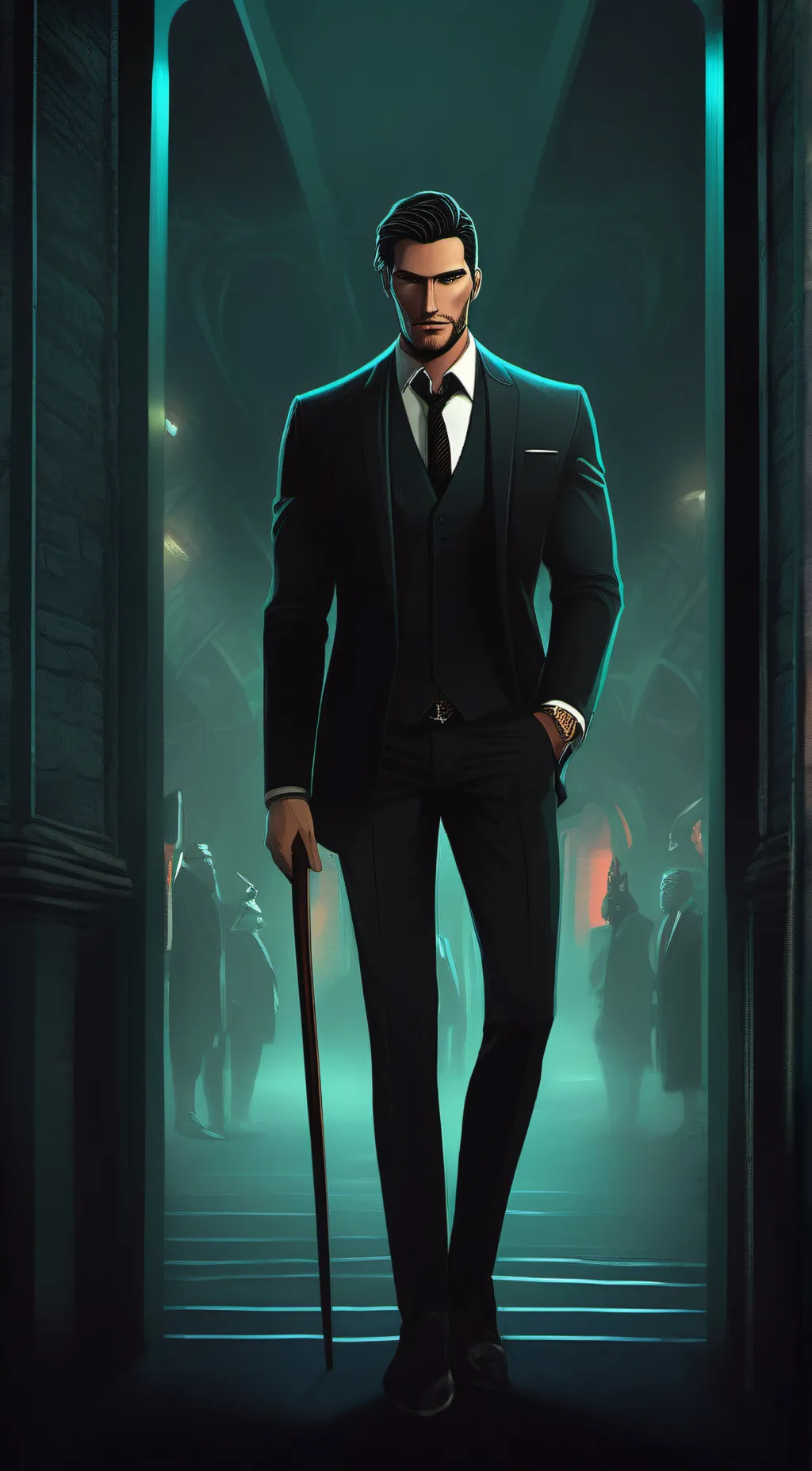 ai character: Charles Christmas  background