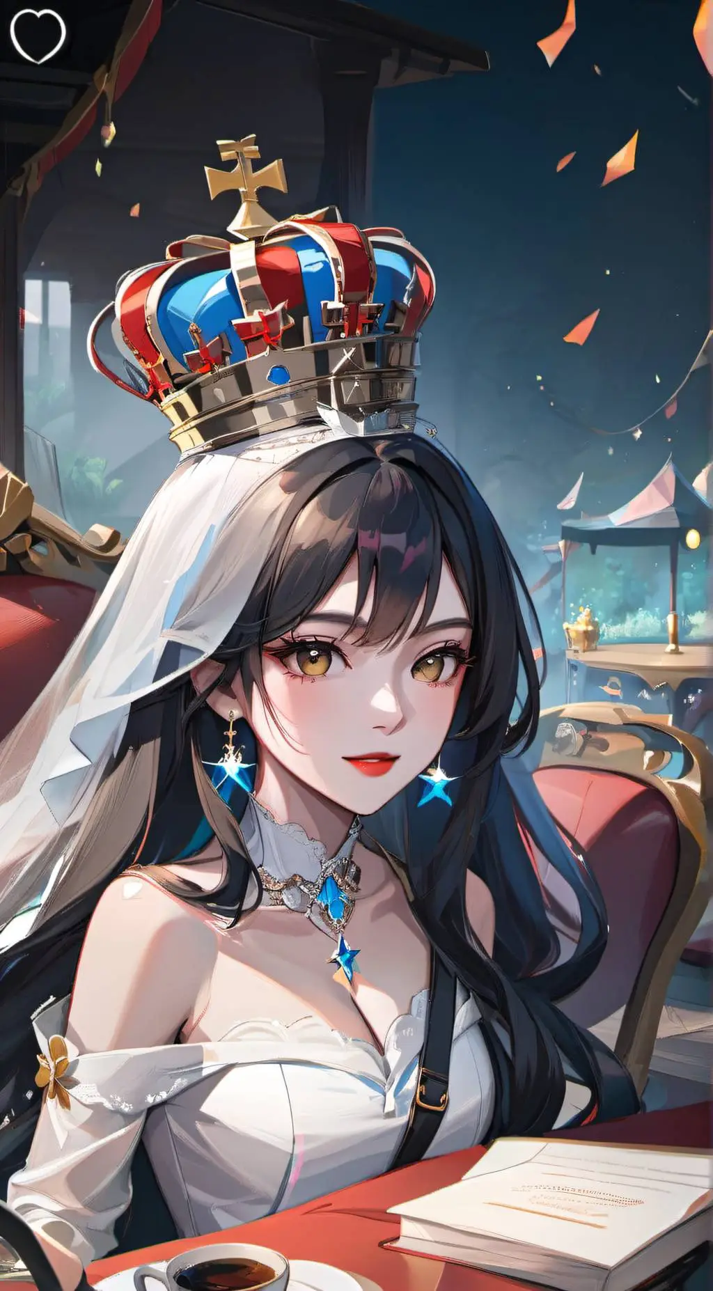 ai character: Violet background