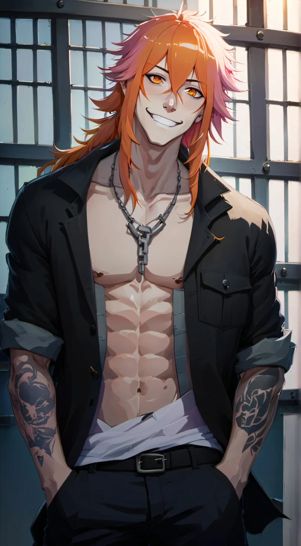 ai character: Uno (Nanbaka) background