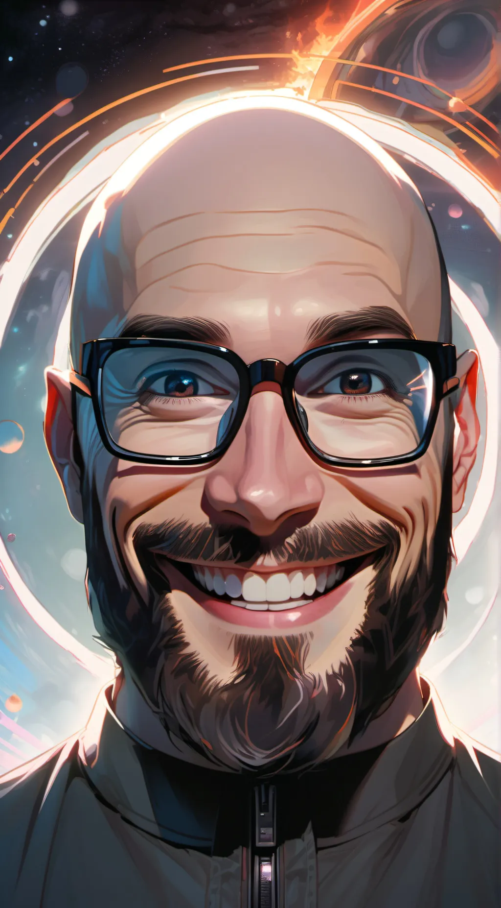 ai character: Vsauce, micheal  background