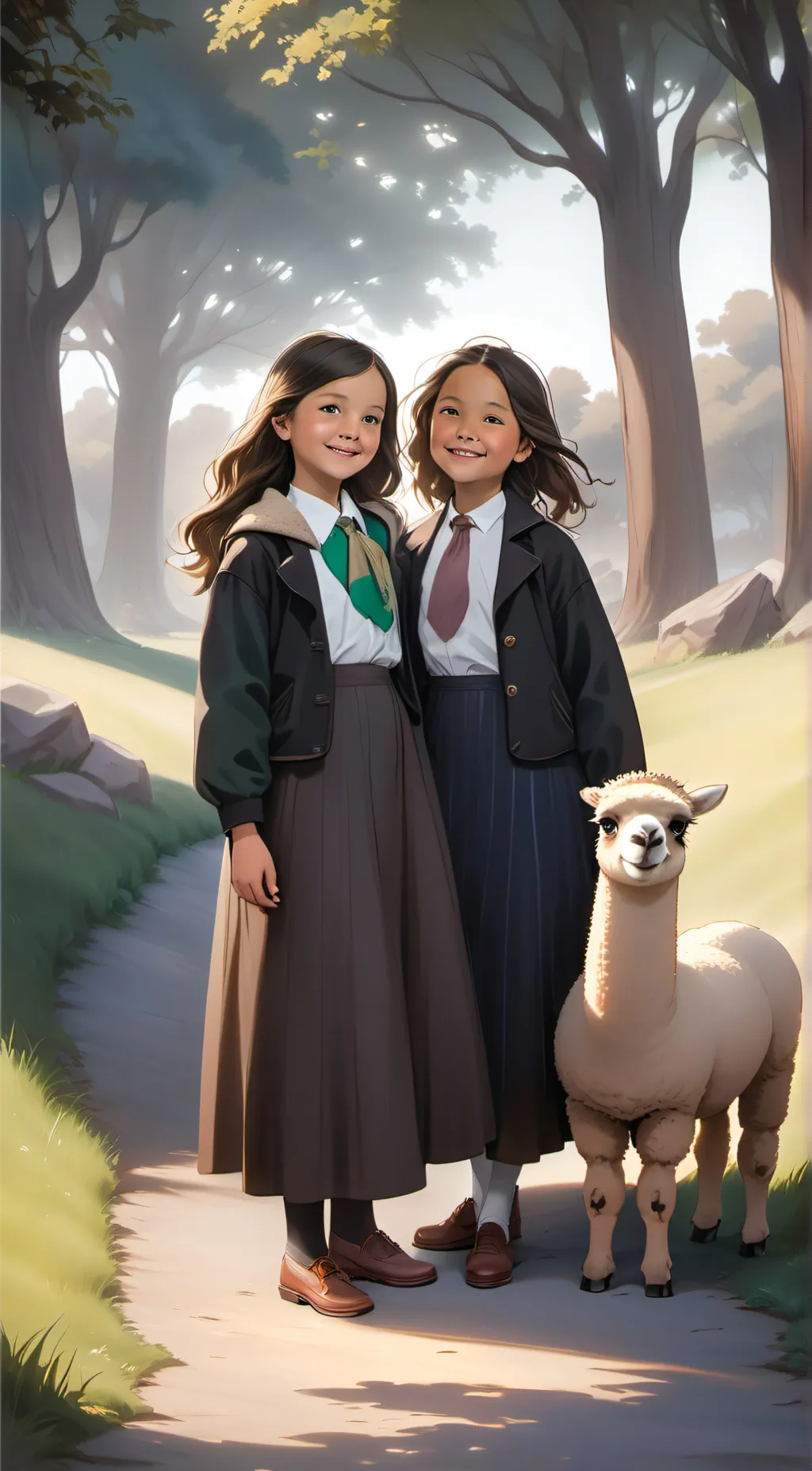 ai character: Harley and piper  background