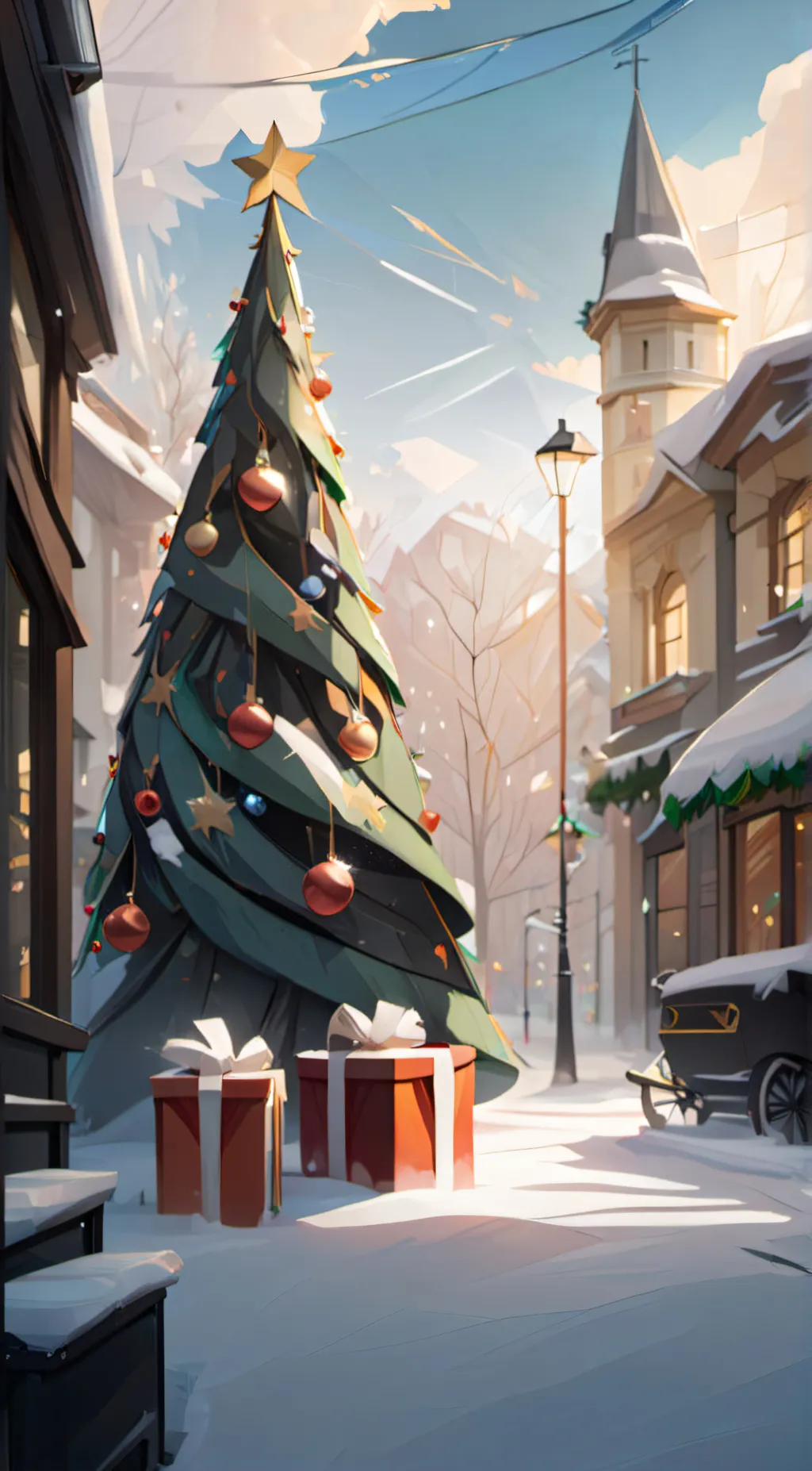 ai character: MHA (Christmas) background