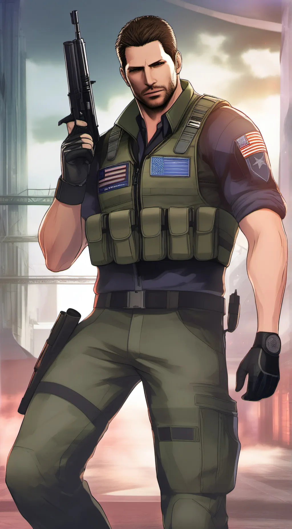 ai character: Chris Redfield  background
