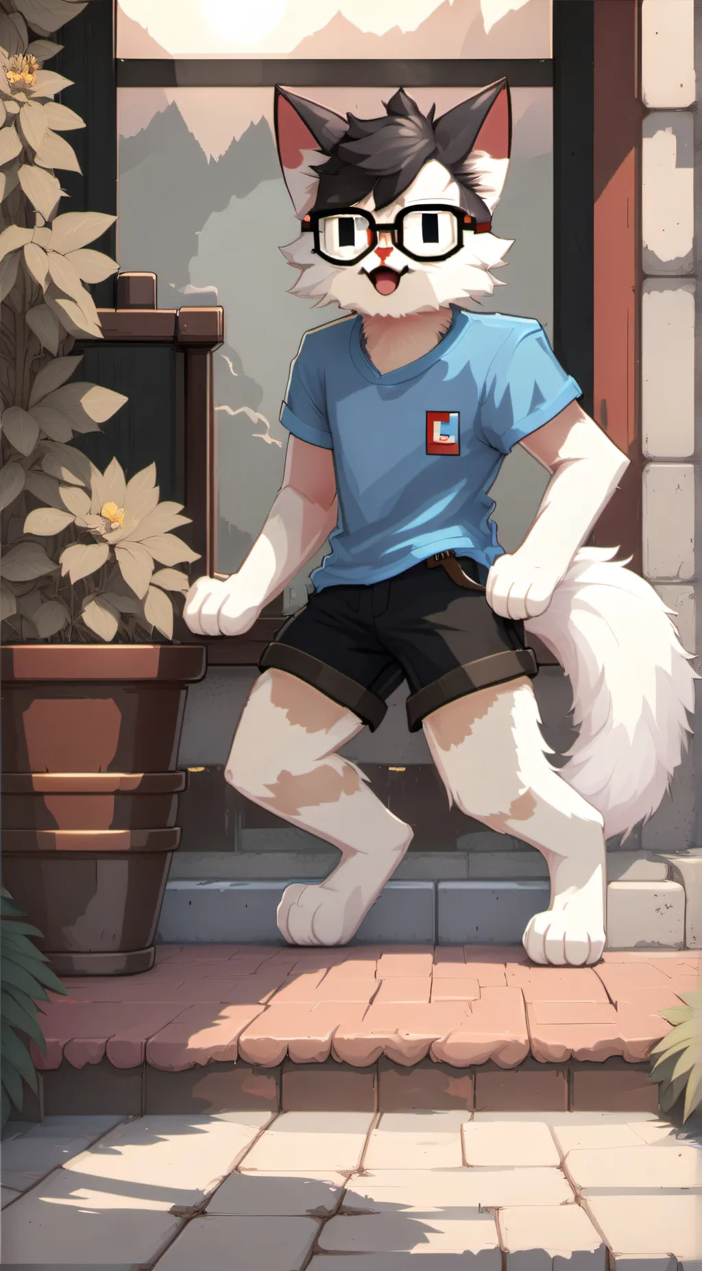 ai character: silly cat background